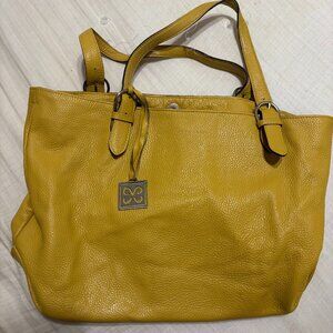 Large Leather Yellow Bag